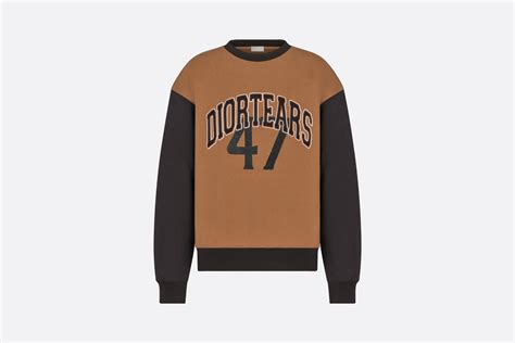 DIOR TEARS Oversized Sweatshirt Brown Cotton Fleece